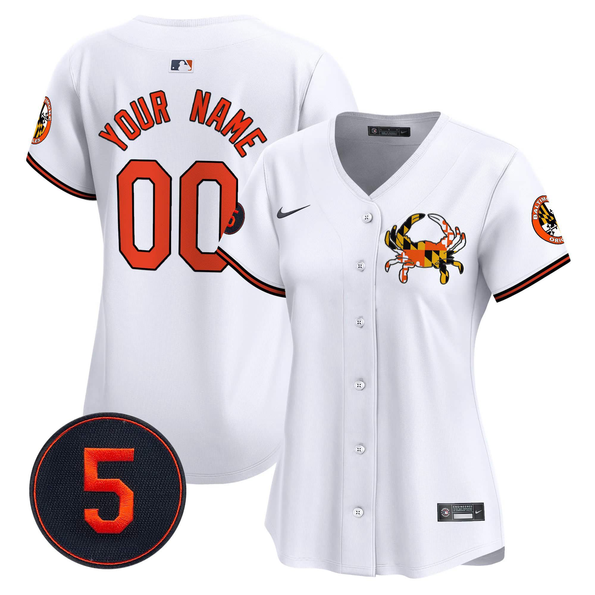 Women Baltimore Orioles White 2024 Nike Robinson Patch Vapor Premier Limited Custom MLB Jersey style 2->->